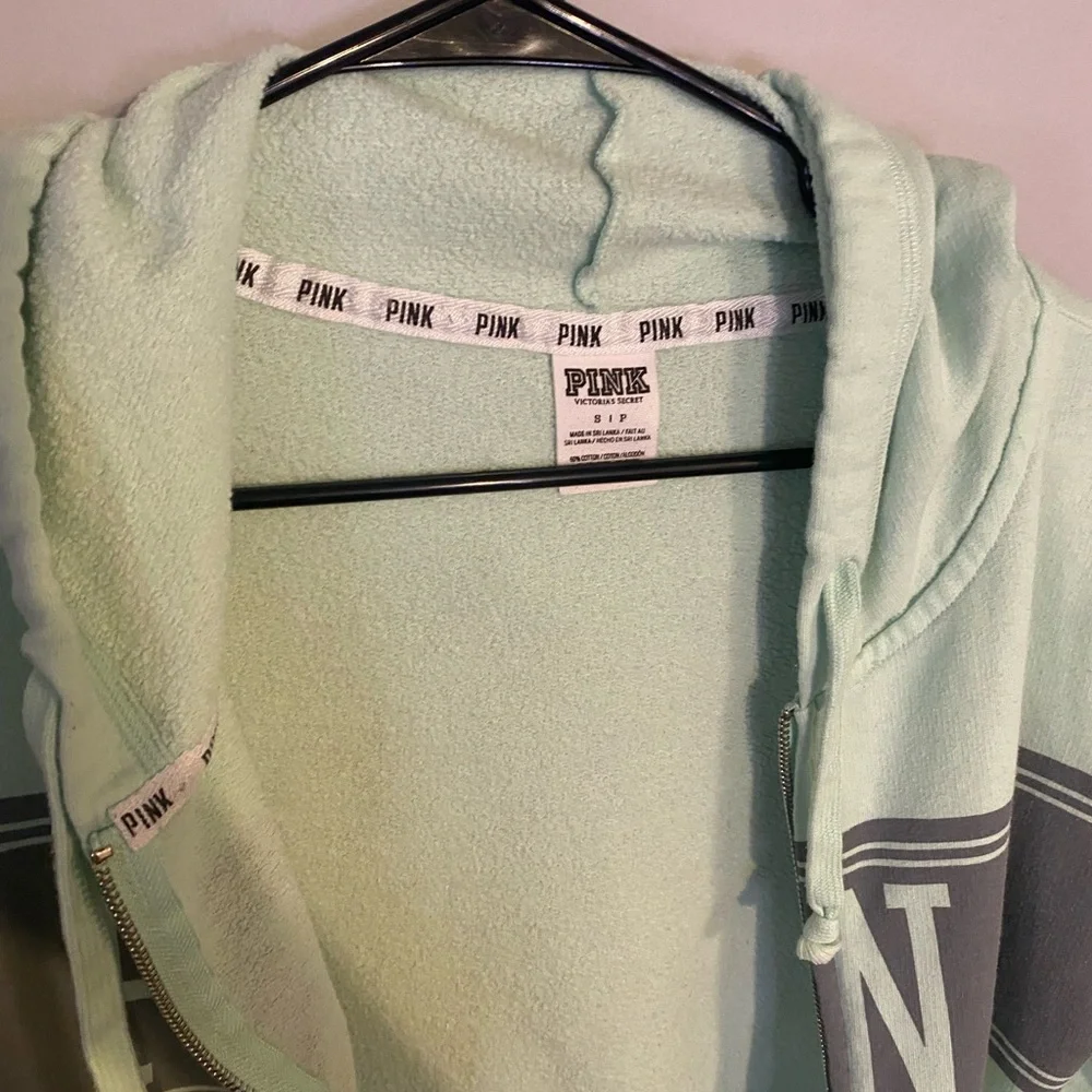 PINK Victoria's Secret Light Green Hoodie - Picture 3 of 4